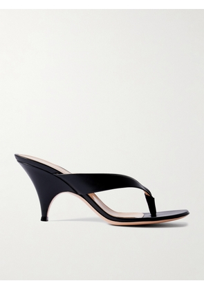Gianvito Rossi - Sofia Thong 70 Leather Sandals - Black - IT35,IT36,IT36.5,IT37,IT37.5,IT38,IT38.5,IT39,IT39.5,IT40,IT40.5,IT41,IT41.5,IT42