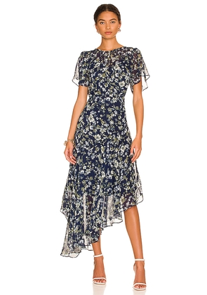 ASTR the Label Flutter Sleeve Maxi Dress in Navy. Size XS. Also in S, M, L, XL.