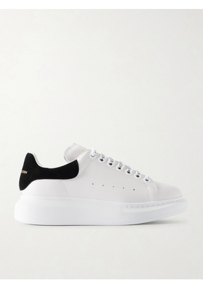 MCQUEEN - Exaggerated-sole Suede-trimmed Leather Sneakers - White - EU 35,EU 35.5,EU 36,EU 36.5,EU 37,EU 37.5,EU 38,EU 38.5,EU 39,EU 39.5,EU 40