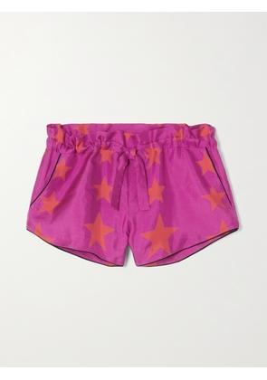AZ FACTORY - Pijama You're A Star Printed Silk-twill Shorts - Pink - FR 32,FR 34,FR 36,FR 38,FR 40,FR 42,FR 44