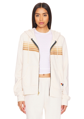 Aviator Nation 5 Stripe Zip Hoodie in Ivory. Size M. Also in L.