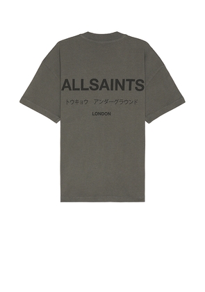 ALLSAINTS Underground Short Sleeve Crew in Grey. Size M. Also in L.