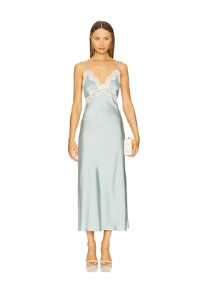 Elodie the Label Evy Satin Slip Dress in Baby Blue. Size S. Also in XS, M, L.