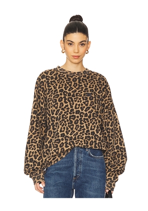 ANINE BING Miles Sweatshirt in Brown. Size XS. Also in S, M, L.