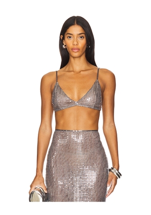 Ceren Ocak Sequin Top in Metallic Neutral. Size XL. Also in M.