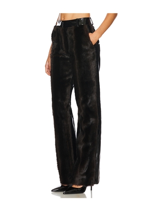 AKNVAS Barberini Faux Fur Pant in Black. Size 2. Also in 0, 4, 6.