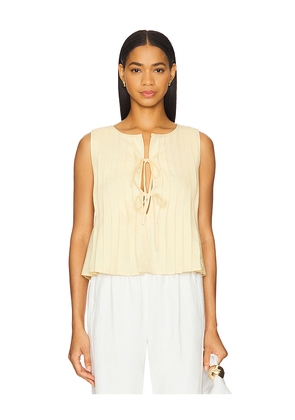 Elodie the Label Kali Linen Top in Lemon. Size S. Also in XS, M, L.