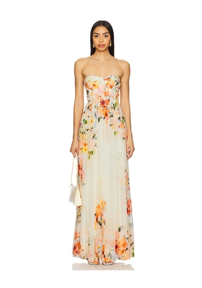 HEMANT AND NANDITA Corsetted Long Dress in Ivory. Size XS. Also in M, L.