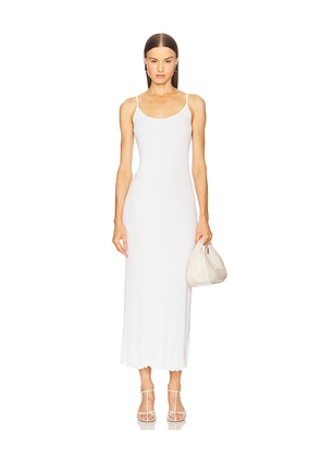 Enza Costa Silk Rib Lettuce Edge Dress in White. Size S. Also in XS.