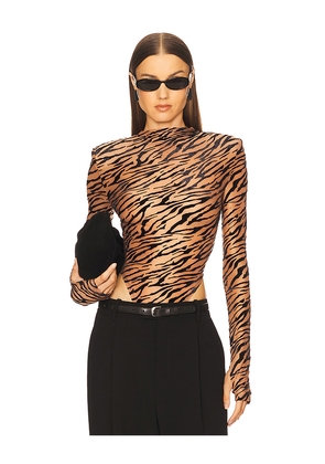 Bronx and Banco Zebra Bodysuit in Black. Size S. Also in XS, M, XL.