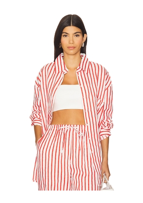 AEXAE Linen Woven Shirt in Red. Size S. Also in XS.