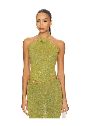 ASTA RESORT Teresa Scarf Top in Olive. Size S. Also in M, L, XL.