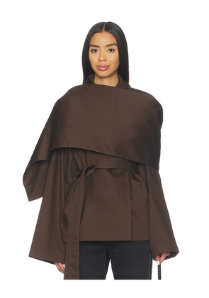 EAVES Yuna Crop Trench in Brown. Size XS. Also in XXS, S, M.