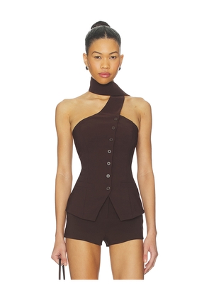 ALL THE WAYS Courtney Top in Brown. Size XS. Also in S, M, L, XL.