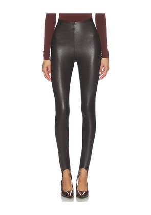 Commando Faux Leather Stirrup Legging in Brown. Size L. Also in M, XL.