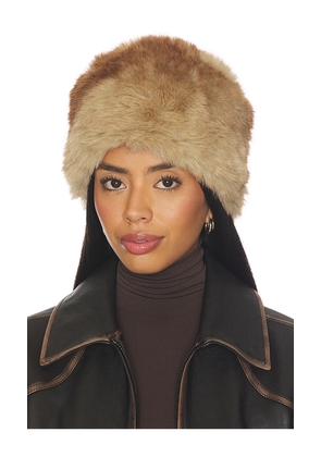 Apparis Margot Pillbox Hat in Tan.