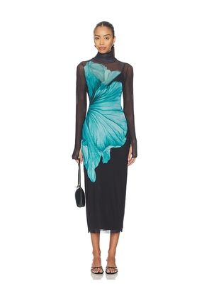 AFRM Shailene Power Mesh Dress in Teal. Size S. Also in XS.