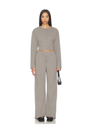 ALL THE WAYS Trina Lounge Set in Grey. Size XS. Also in XXS, S, M, L, XL.