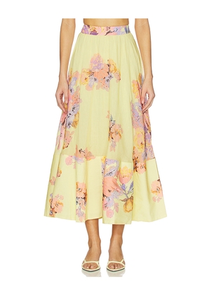 HEMANT AND NANDITA Midi Skirt in Lemon. Size S. Also in XXS, XS, M, L, XL, XXL.