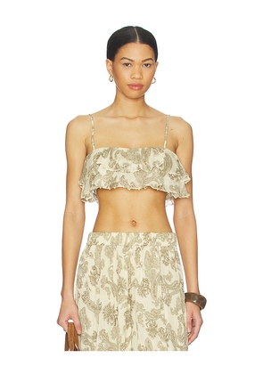 HEMANT AND NANDITA Ruffle Top in Neutral. Size S. Also in XXS, XS, M, L, XL, XXL.