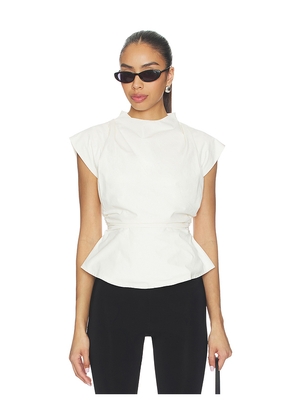 ALL THE WAYS Ilana Cinched Top in Cream. Size XXS. Also in XS, S, M, L, XL.