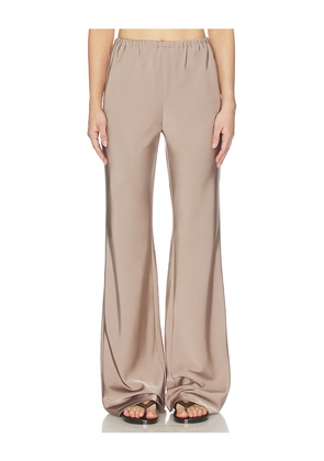 ALL THE WAYS Larissa Satin Pant in Taupe. Size XS. Also in S, M, XL.