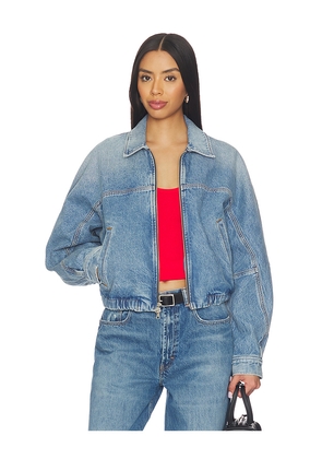 AGOLDE Dixon Cocoon Bomber Jacket in Blue. Size XS. Also in L, M, S, XL.