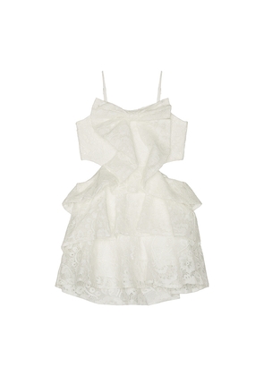 Bardot Junior Tulip Lace Bow Dress in White. Size 4/5. Also in 6/7.