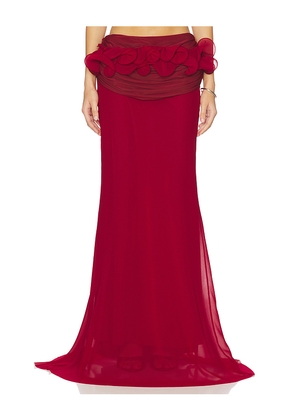 Aniye Records Tecla Long Skirt in Red. Size XS. Also in S, M, L.