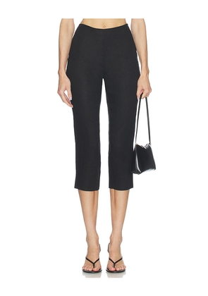 AEXAE Linen Capri Pant in Black. Size S. Also in M, L.