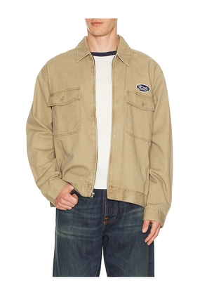Brixton Trademark Lightweight Garage Jacket in Tan. Size S. Also in M, L, XL/1X.