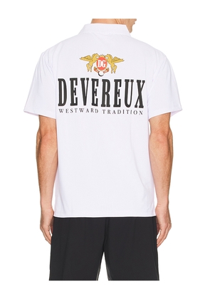 Devereux Golf The Westward Polo in White. Size S. Also in L, M, XL/1X.