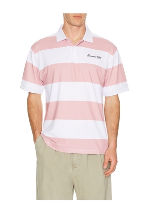 Devereux Golf The Gamer Polo in Blush,White. Size S. Also in L, M, XL/1X.