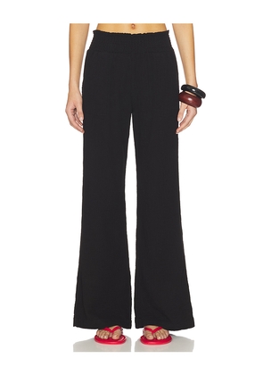 Bobi Wide Leg Beach Pant in Black. Size XS. Also in S, M, L, XL.