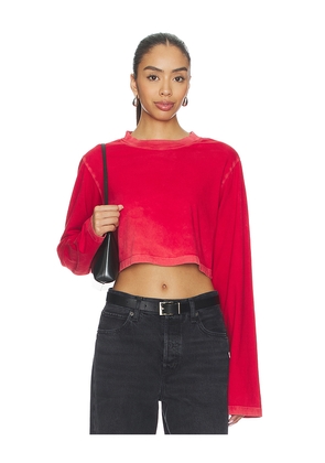 COTTON CITIZEN The Tokyo Crop Shirt in Red. Size XS. Also in S, M, L.