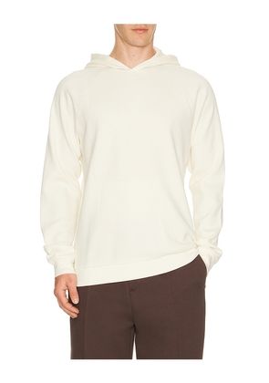Barefoot Dreams Waffle Thermal Hoodie in Cream. Size S. Also in M, L, XL/1X.
