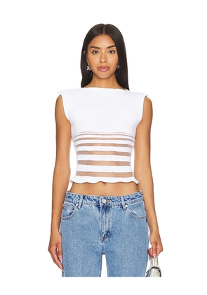 George Trochopoulos Half Stripe Top in White. Size XL. Also in L.