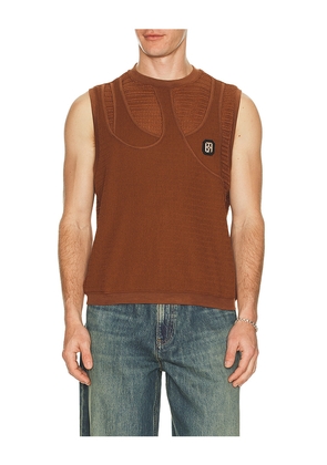 Birth Of Royal Child Fluid Layered Knit Tank in Brown. Size S. Also in L, M, XL/1X.