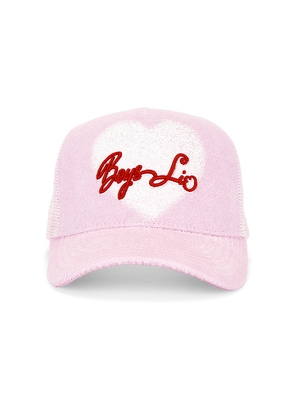 Boys Lie Be Mine Trucker Hat in Pink.