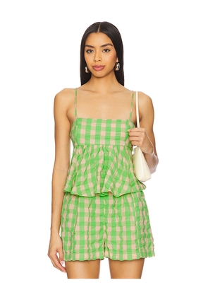 Free People Mia Plaid Tank Top in Green. Size S. Also in M.
