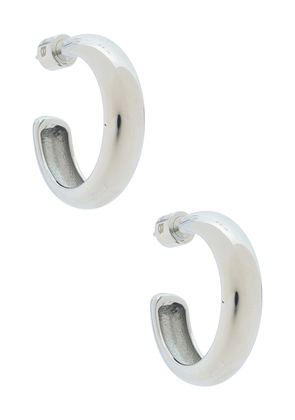 Jenny Bird Staple Hoops Medium Earrings in Metallic Silver.