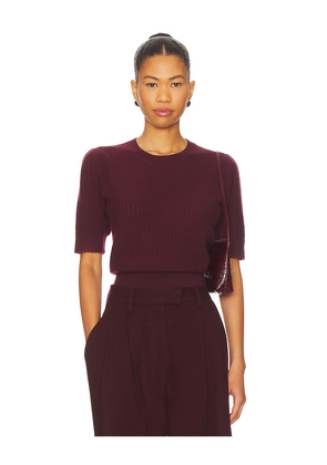 FRAME Ladder Pointelle Sweater in Burgundy. Size XS. Also in M, XL.