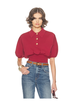 Helsa Hildie Polo in Burgundy. Size S. Also in M, XL.