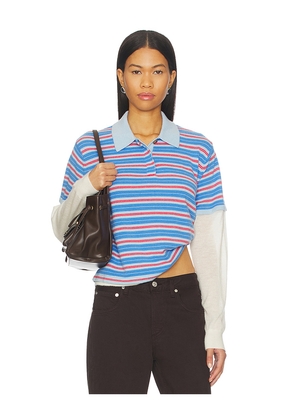 Guest In Residence Layered Stripe Rugby in Blue. Size S. Also in XS, M.