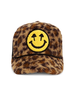 Happy Caps Sherpa Meshback Hat in Brown.