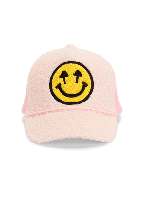 Happy Caps Sherpa Meshback Hat in Pink.