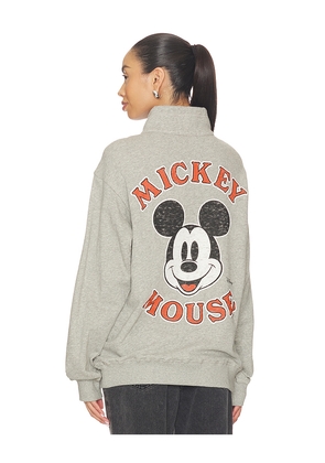 Junk Food Mickey Mouse Fleece Yoke Sweatshirt in Grey. Size M. Also in S.