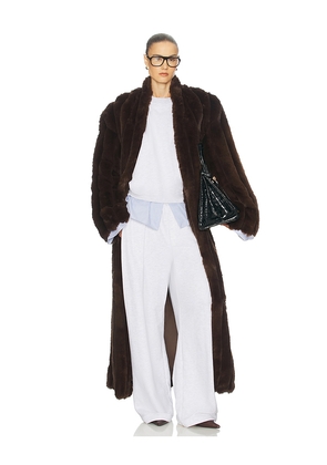 Helsa The Irina Faux Fur Coat in Brown. Size S/M. Also in L/XL.