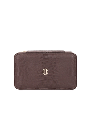 Heaven Mayhem Travel Jewelry Case in Brown.
