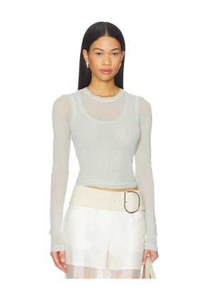 Helmut Lang Mesh Layered Long Sleeve Top in Mint. Size XS. Also in L.